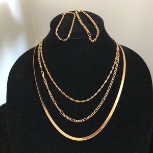 COPY - 14 K Yellow Gold Plated Necklaces and Brac…